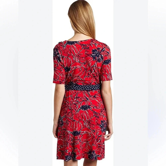 Lilly Pulitzer adalie wrap red/navy dress size S - Picture 4 of 12